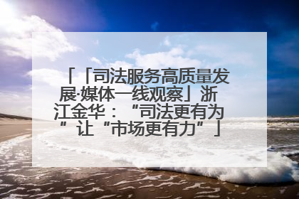 「司法服务高质量发展·媒体一线观察」浙江金华：“司法更有为”让“市场更有力”