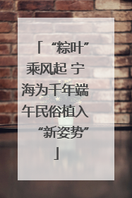 “粽叶”乘风起 宁海为千年端午民俗植入“新姿势”