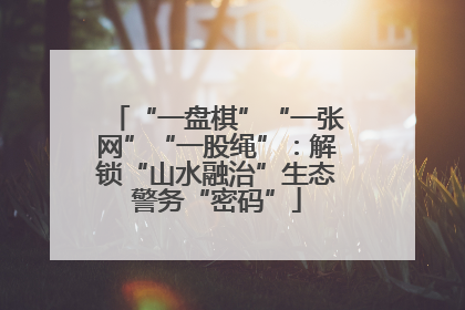 “一盘棋”“一张网”“一股绳”：解锁“山水融治”生态警务“密码”