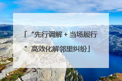 “先行调解＋当场履行”高效化解邻里纠纷