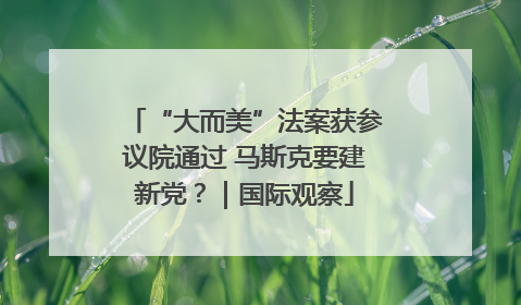 “大而美”法案获参议院通过 马斯克要建新党？｜国际观察