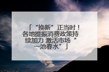 “换新”正当时！各地提振消费政策持续加力 激活市场“一池春水”
