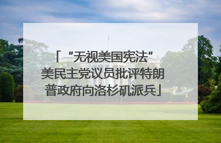 “无视美国宪法” 美民主党议员批评特朗普政府向洛杉矶派兵
