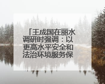 王成国在丽水调研时强调：以更高水平安全和法治环境服务保障山区海岛县高质量发展