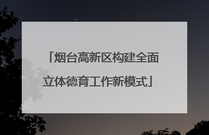 烟台高新区构建全面立体德育工作新模式