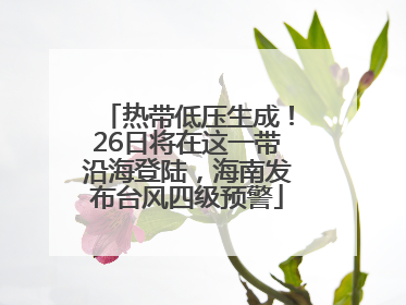热带低压生成！26日将在这一带沿海登陆，海南发布台风四级预警
