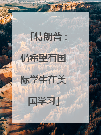 特朗普：仍希望有国际学生在美国学习