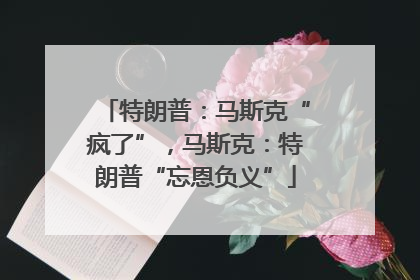 特朗普：马斯克“疯了”，马斯克：特朗普“忘恩负义”
