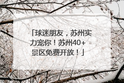 球迷朋友，苏州实力宠你！苏州40+景区免费开放！