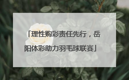理性购彩责任先行，岳阳体彩助力羽毛球联赛