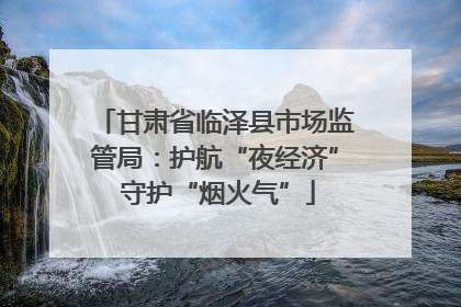 甘肃省临泽县市场监管局：护航“夜经济” 守护“烟火气”