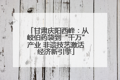 甘肃庆阳西峰：从岐伯药袋到“千万”产业 非遗技艺激活经济新引擎