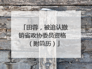 田蓉，被追认撤销省政协委员资格（附简历）