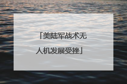 美陆军战术无人机发展受挫