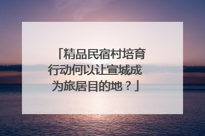 精品民宿村培育行动何以让宣城成为旅居目的地？