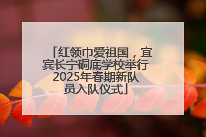 红领巾爱祖国，宜宾长宁硐底学校举行2025年春期新队员入队仪式