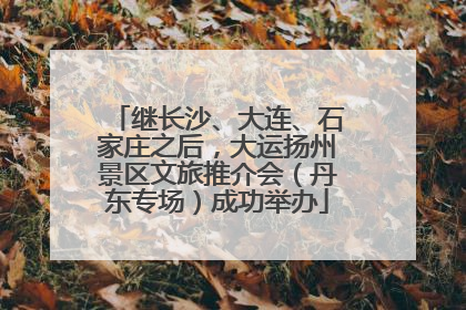 继长沙、大连、石家庄之后，大运扬州景区文旅推介会（丹东专场）成功举办