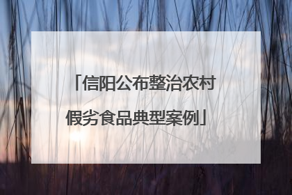 信阳公布整治农村假劣食品典型案例