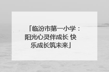 临汾市第一小学：阳光心灵伴成长 快乐成长筑未来