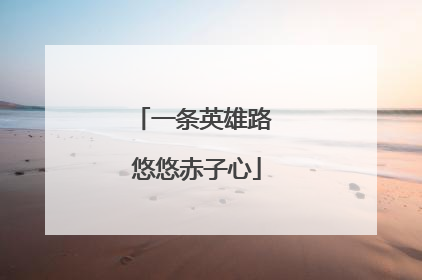 一条英雄路 悠悠赤子心