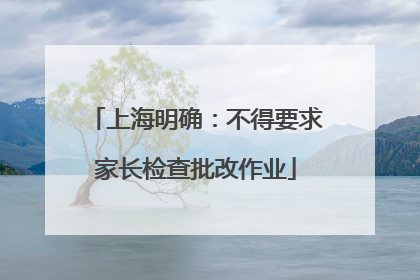 上海明确：不得要求家长检查批改作业