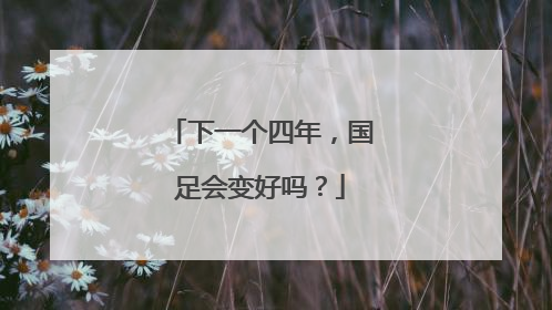 下一个四年，国足会变好吗？