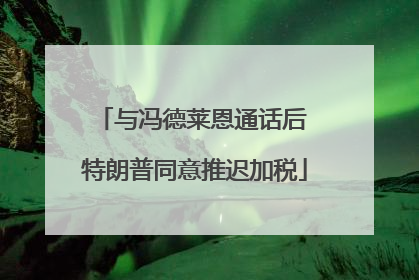 与冯德莱恩通话后 特朗普同意推迟加税