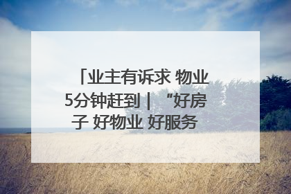 业主有诉求 物业5分钟赶到｜“好房子 好物业 好服务”系列报道④