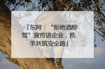 东阿：“拒绝酒醉驾”宣传进企业，携手共筑安全路