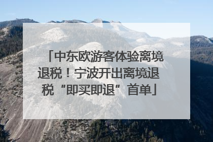 中东欧游客体验离境退税！宁波开出离境退税“即买即退”首单
