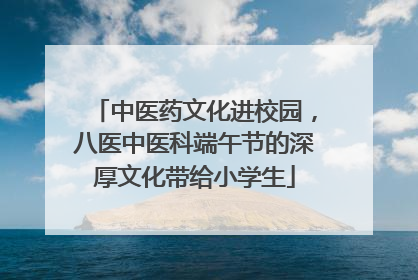 中医药文化进校园，八医中医科端午节的深厚文化带给小学生