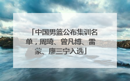 中国男篮公布集训名单，周琦、曾凡博、雷蒙、廖三宁入选