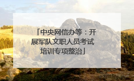 中央网信办等：开展军队文职人员考试培训专项整治