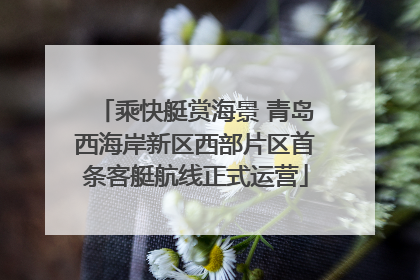 乘快艇赏海景 青岛西海岸新区西部片区首条客艇航线正式运营