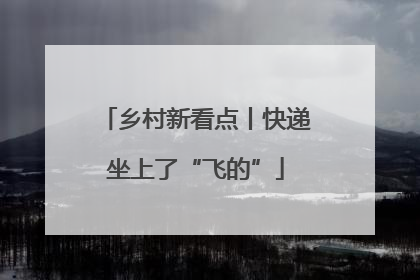 乡村新看点丨快递坐上了“飞的”