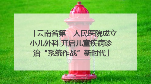 云南省第一人民医院成立小儿外科 开启儿童疾病诊治“系统作战”新时代