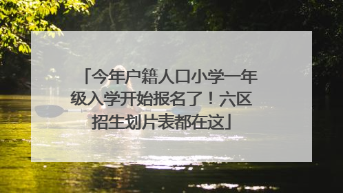 今年户籍人口小学一年级入学开始报名了！六区招生划片表都在这