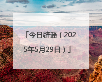 今日辟谣（2025年5月29日）