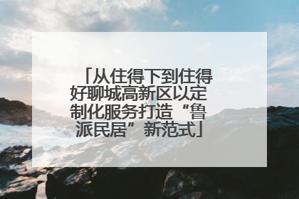 从住得下到住得好聊城高新区以定制化服务打造“鲁派民居”新范式