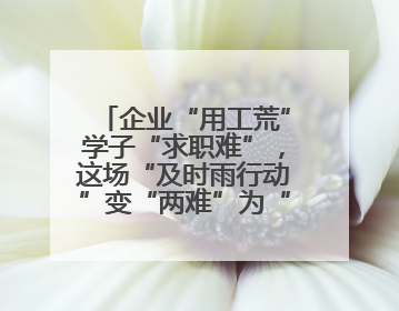企业“用工荒”学子“求职难”，这场“及时雨行动”变“两难”为“双赢”