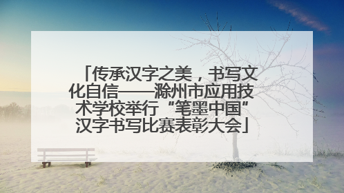 传承汉字之美，书写文化自信——滁州市应用技术学校举行“笔墨中国”汉字书写比赛表彰大会