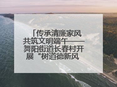 传承清廉家风 共筑文明端午——舞阳街道长春村开展“树道德新风 扬端午文化”主题活动