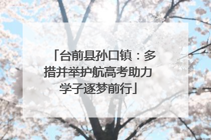 台前县孙口镇：多措并举护航高考助力学子逐梦前行