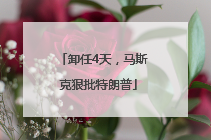 卸任4天，马斯克狠批特朗普