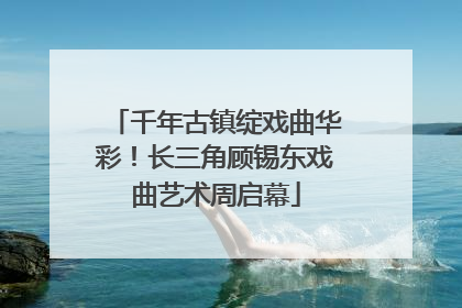 千年古镇绽戏曲华彩！长三角顾锡东戏曲艺术周启幕