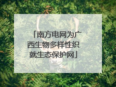 南方电网为广西生物多样性织就生态保护网