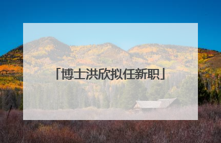 博士洪欣拟任新职
