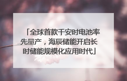 全球首款千安时电池率先量产，海辰储能开启长时储能规模化应用时代