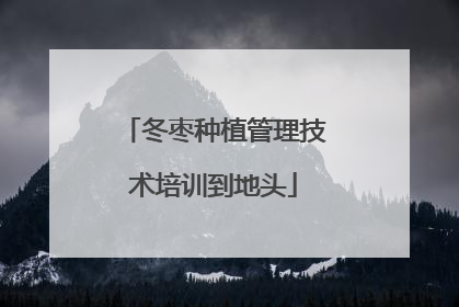 冬枣种植管理技术培训到地头