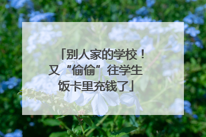 别人家的学校！又“偷偷”往学生饭卡里充钱了